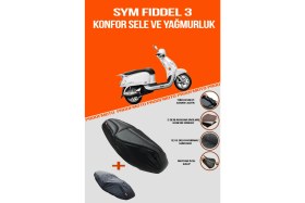 Resim PROOFMOTO SYM Fiddel 3 Konfor Sele ve Yağmurluk Kılıf 