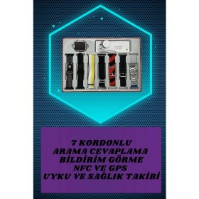 Resim Herşeytrend 7 Kordonlu Akıllı Saat ve Yeni Nesil Kulaklık Dokunmatik Ekran Android ve Ios Uyumlu 
