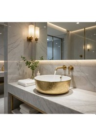 Resim Bocci Vessel 1174-412-0125 Çanak Lavabo Desenli Parlak Altın 1466841 