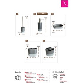 Resim Prima Nova Reve Banyo Seti 5 Parça - Gri Gri 