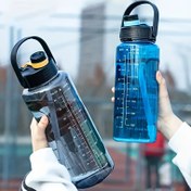 Resim 1 Adet, Büyük Şeffaf Plastik Su Şişesi - Kamp, Yürüyüş, Fitness Ve Ev Mutfakları Için Motivasyonlu Spor Su Bardakları - Mükemmel Doğum Günü Hediyeleri, 1100ml/1500ml/2000ml/3000ml 