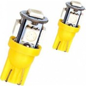 Resim T10 Led Ampul 5 Çipli Sarı 12 Volt 