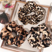 Resim 3 Adet LOBABA Elegant & Sweet Leopar Desenli Saç Kordonu Seti, Şık Düşük At Kuyrukları ve Top Knotlar için Premium Kumaş Saç Bağları 