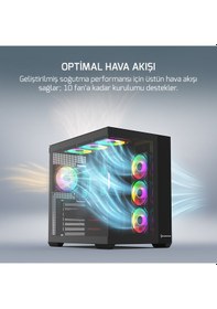 Resim Gamepower Warcry Prism 4x ARGB Fan 750 W Cam Atx Gaming Kasa 