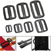 Resim 10 adet/paket Plastik Eğik Kaydırıcı Tri-Glide Ayarlı Tri-Halkalı Tokalar Siyah Sırt Çantası Askıları İçin 15-50mm 