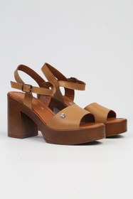 Resim Pierre Cardin ® | PC-7229 - 3807 Taba-Kadın Dolgu Topuk Ayakkabı 