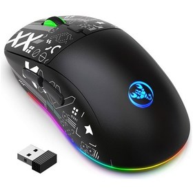 Resim Maiyame Hxsj T90 2.4 G Kablosuz Mekanik Mouse RGB Tasarım Tuş Vuruşu Mouse 