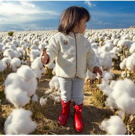 Resim Organik Pamuk Ve Müslin Astarla Konforlu Çocuk Ceketi Ekru 