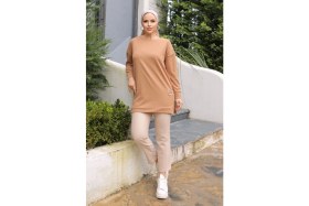 Resim Yeni Stil Bej Arma Detay Tunik 10020 ( Lisinya ) 
