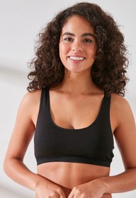 Resim C&CITY C11424 Kadın Modal Cotton Sporcu Büstiyer Siyah 