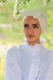Resim Sahra Şal Dünyası Fiyonklu Çift Yönlü Bone Ekru 