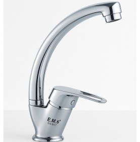 Resim Kuğu Evye Bataryası Mutfak Lavabo Musluğu, Uzun Ömürlü Ve Şık Tasarım Krom 