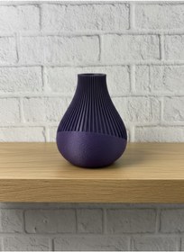 Resim FTA TİCARET MOR VAZO ÇİZGİLİ 