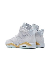 Resim Nike Air Jordan 6 Retro Leather Sneaker Hakiki Deri Bilekli Günlük Spor Ayakkabı Gri 