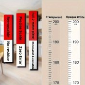 Resim 1 adet Çıkarılabilir Yükseklik Ölçümü Duvar Stickeri - Şeffaf Plastik, Kalıntısız, Tam 2 Metre Parça, Ev Dekoru için Hassas Ölçek, Oda, Duvar Dekoru ve Aksesuarlar için İdeal 