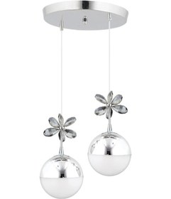 Resim İstanbul Avize Kelebek 2'li Gümüş Sarkıt Ledli Kristal Taşlı Avize Gümüş 