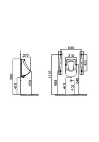 Resim İdevit Pisuar / Pisuvar Üstten Su Girişli Standart Hariç-Sifonsuz 