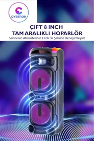 Resim CYBERON RGB Ledli Dahili Mikrofonlu Bluetooth Hoparlör Parti Hoparlörü KTS-1940 