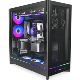 Resim SDT Group Montech HS01 Pro, Atx Mid-Tower Pc Kasası, Oyun Bilgisayarı, Yüksek Hava Akışı, Ters Çevrilebilir Düzen, Mesh Ön Panel, 5x Argb Pwm Fan Önceden Yüklenmiş, Gömme Tasarım, Aletsiz Paneller, Siyah 