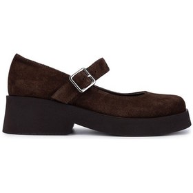 Resim Tamer Tanca Kadın Hakiki Deri Kahverengi Süet Topuklu Ayakkabı 434 1104 Bn Ayk Sk25-26 Kahve Suet Kahverengi 