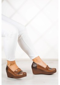 Resim Erkan Saçmacı Emma Haki Hakiki Deri Dolgu Topuklu Günlük Ayakkabı Haki 