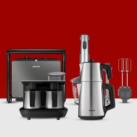 Resim Arçelik Skylight Mutfak Seti Gri Renkli Paslanmaz Çelik Özellikli Elektrikli Çeyiz Seti 