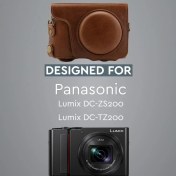 Resim MegaGear Panasonic Lumix DC-TZ200 Gerçek Deri Kamera Çantası 