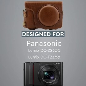 Resim MegaGear Panasonic Lumix DC-TZ200 Gerçek Deri Kamera Çantası 