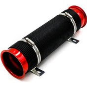 Resim Yaozixa 76mm Otomobil Soğuk Hava Girişi Genişletilebilir Boru - Motor Performansını Artırır, Hava Akışını Optimizasyon, Kırmızı 