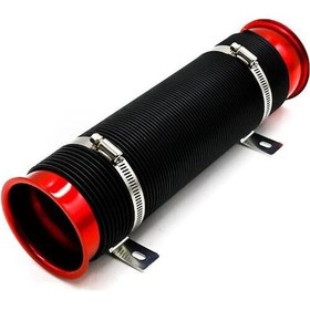 Resim Yaozixa 76mm Otomobil Soğuk Hava Girişi Genişletilebilir Boru - Motor Performansını Artırır, Hava Akışını Optimizasyon, Kırmızı 