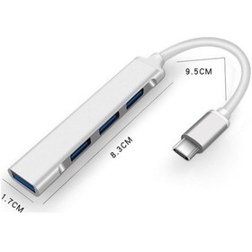 Resim 4 Port Usb 3.1 Hub Çevirici Çoğaltıcı Type C Çoklayıcı 