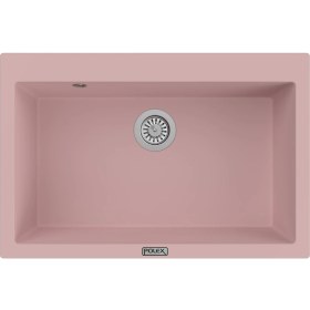 Resim POLEX Cristalüx Granit Evye P-X76 Pembe Tezgah Altı Ve Tezgah Üstü Mutfak Evyesi 75x50cm 