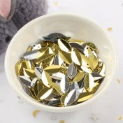 Resim 360 adet 6x14mm Yaprak Şekilli Katlanmış Payet PVC Gevşek Boncuklar Giyim Aksesuarları, Ayakkabılar, Şapkalar, DIY Takı ve Aksesuarlar için 