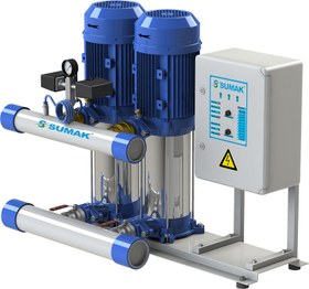 Resim Sumak SHM6 B 100/6 Düşey Milli Kademeli Çift Pompalı Hidrofor 6 KAT 30 DAİRE 