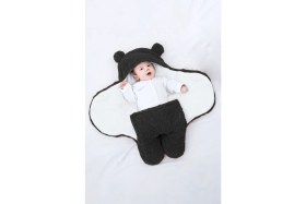 Resim Bundera Nesli Yeni Doğan 0-6 Ay Bebek Dış Kundak Uyku Tulumu Wellsoft Peluş Kapüşonlu Sarma Battaniye 