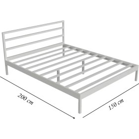 Resim Metalia Çift Kişilik Karyola Beyaz 150 x 200 cm 