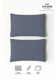 Resim 2'li Havlu Dokulu Yastık Kılıfı Seti 50 X 70 Fermuarlı Yumuşak Terry Kumaş Kozmik Gri 