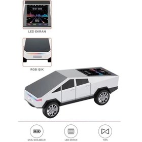 Resim D68 Cyber Model Araba Tasarımlı Bluetooth Hoparlör 15w Güçlü Ses Rgb Led /tws/usb Beyaz 