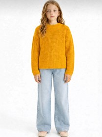 Resim LUSHİGO Unisex Çocuk Triko Bisiklet Yaka Selanik Örgü Kazak 