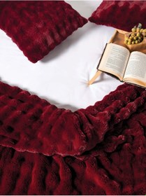 Resim Merinos Dıamond 3 Parça Bubble Comforter Yorgan Seti 220x240 Bordo Bordo Bordo 