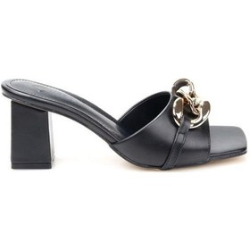 Resim Pisagor Ps-32460 6 Cm Topuklu Kadın Terlik Siyah 