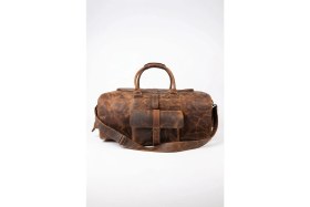 Resim Hakiki Deri Seyahat Bavulu 60 L Büyük Boy Vintage Kahverengi Çanta |tanto Bushcraft 