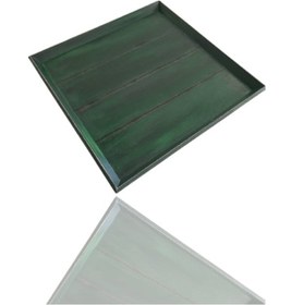 Resim El Boyaması Ahşap Yeşil Eskitme Kare Çay, Kahve, Söz Nişan Dekoratif Servis Sunum Tepsisi Ihlamur Yeşili Eskitme 