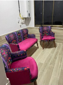 Resim Azra Mobilya Çay Seti Koltuk Takımı-balkon Koltuğu-koltuk-berjer-bahçe Mobilyası-oturma Grubu Fuşya 
