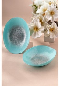 Resim Emsan Pastel 2 Parça Cam Gondol 30 Cm Mavi Mavi 