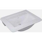 Resim Villeroy Boch VB710263R1 Hommage Dikdörtgen Gömme Lavabo Alpin Beyaz Ceramicplus Tek Batarya Delikli 63X52,5 