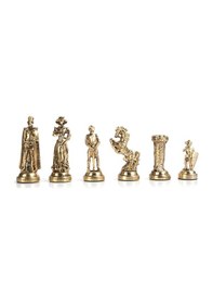 Resim Gifthome Orta Boy Metal İngiliz Satranç Takımı Parlak Ve Rustik Desenli Sandıklı Mdf Tahtası 36x36x6 Cm. 