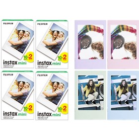 Resim Fujifilm Instax Mini 80'li Film ve 4 Fotoğraf Çerçevesi Fujifilm