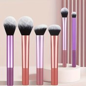 Resim 6 adet Şık Makyaj Fırçası Seti - Naylon Tüylerle, Pudra, Kontur, Blush, Temel, Göz Altı Fırçaları Dahil - Başlangıç Seviyesinde ve Profesyoneller için Mükemmel - Arkadaşlar ve Aile için İdeal Hediye, Makyaj Fırçaları|Sleek Fırça Tasarımı|Naylon Tüyler 