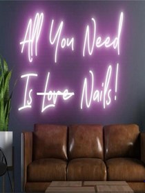 Resim Twins Led All You Need Is Love Nails Yazılı Neon Tabela Pembe Model:model:18323366 Pembe 